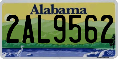 AL license plate 2AL9562