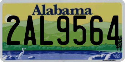 AL license plate 2AL9564