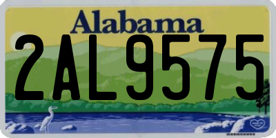 AL license plate 2AL9575