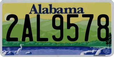 AL license plate 2AL9578