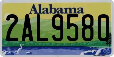 AL license plate 2AL9580