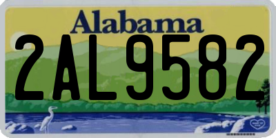AL license plate 2AL9582