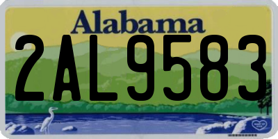AL license plate 2AL9583