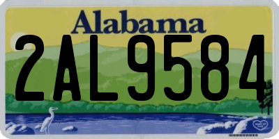 AL license plate 2AL9584