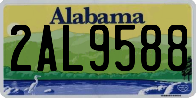 AL license plate 2AL9588