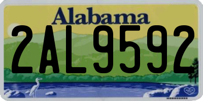 AL license plate 2AL9592