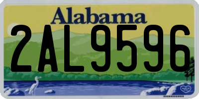 AL license plate 2AL9596