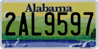 AL license plate 2AL9597