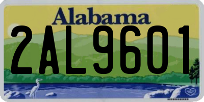 AL license plate 2AL9601