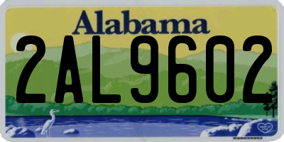 AL license plate 2AL9602