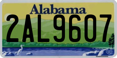 AL license plate 2AL9607