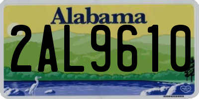AL license plate 2AL9610