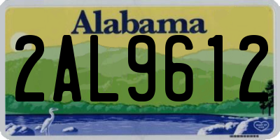 AL license plate 2AL9612