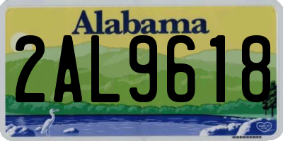 AL license plate 2AL9618