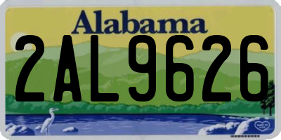AL license plate 2AL9626