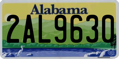AL license plate 2AL9630