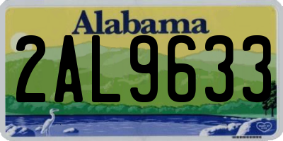 AL license plate 2AL9633