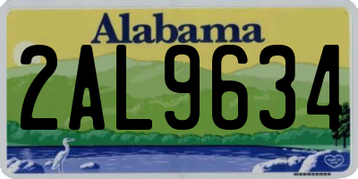 AL license plate 2AL9634