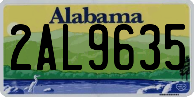 AL license plate 2AL9635