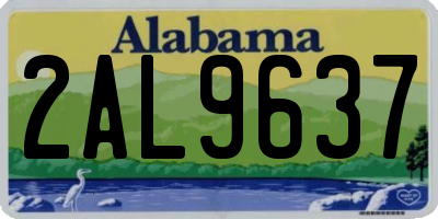 AL license plate 2AL9637