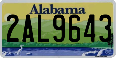 AL license plate 2AL9643