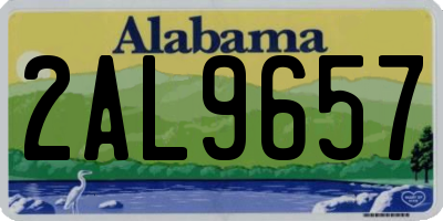 AL license plate 2AL9657