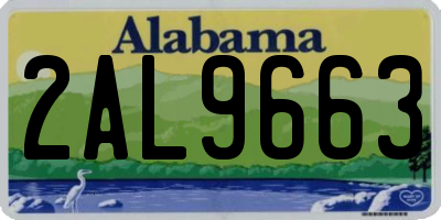 AL license plate 2AL9663