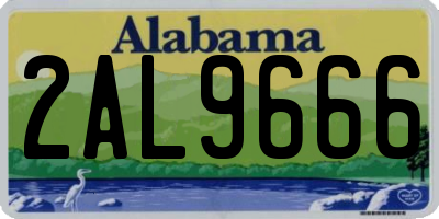 AL license plate 2AL9666
