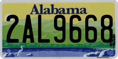 AL license plate 2AL9668