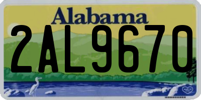 AL license plate 2AL9670