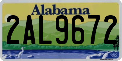 AL license plate 2AL9672