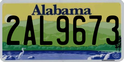 AL license plate 2AL9673