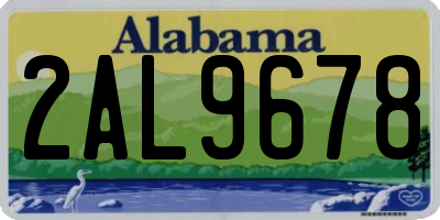 AL license plate 2AL9678