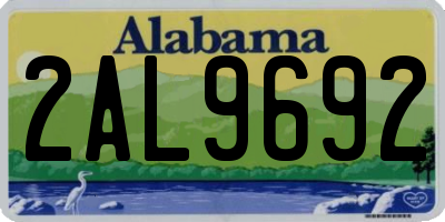 AL license plate 2AL9692