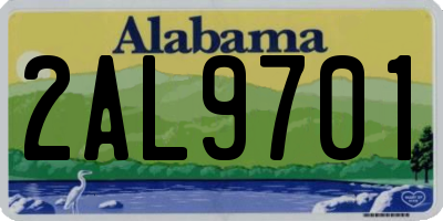 AL license plate 2AL9701