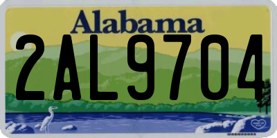 AL license plate 2AL9704