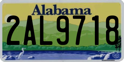 AL license plate 2AL9718