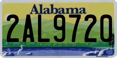 AL license plate 2AL9720