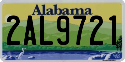 AL license plate 2AL9721