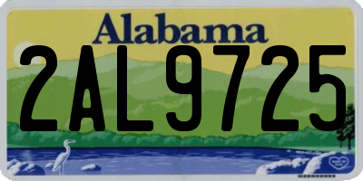 AL license plate 2AL9725