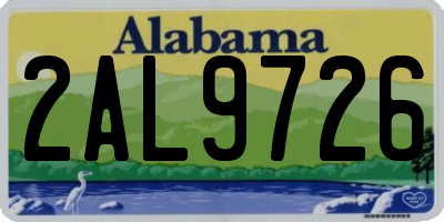AL license plate 2AL9726