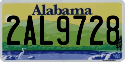 AL license plate 2AL9728
