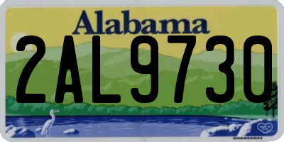 AL license plate 2AL9730