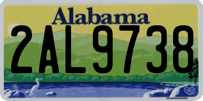AL license plate 2AL9738