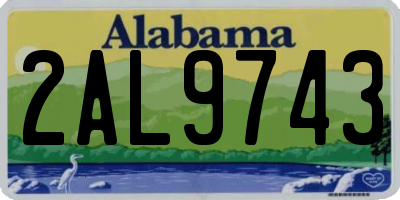 AL license plate 2AL9743