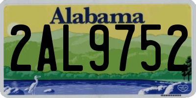 AL license plate 2AL9752