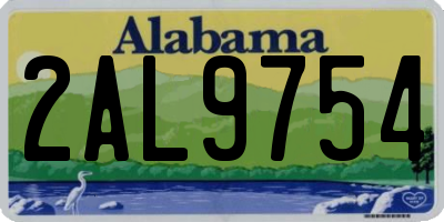 AL license plate 2AL9754