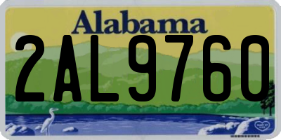 AL license plate 2AL9760