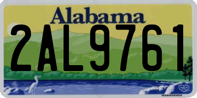 AL license plate 2AL9761