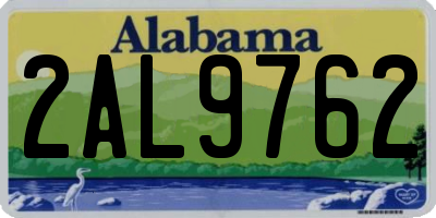 AL license plate 2AL9762
